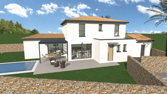 Villa contemporaine 4 chambres à Saussines - Grand terrain